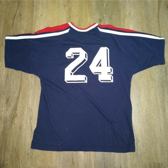 Vintage VTG Chalk Link Blank Jersey Shirt Size L USA Made Baseball #24 Sandlot - Picture 5 of 6
